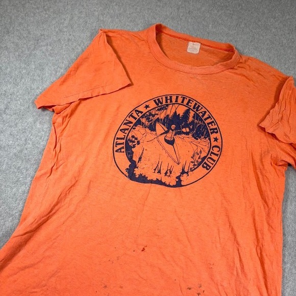 Tops - VTG Atlanta Whitewater Club T Shirt Womens Large Orange Chest 40in Length 25in